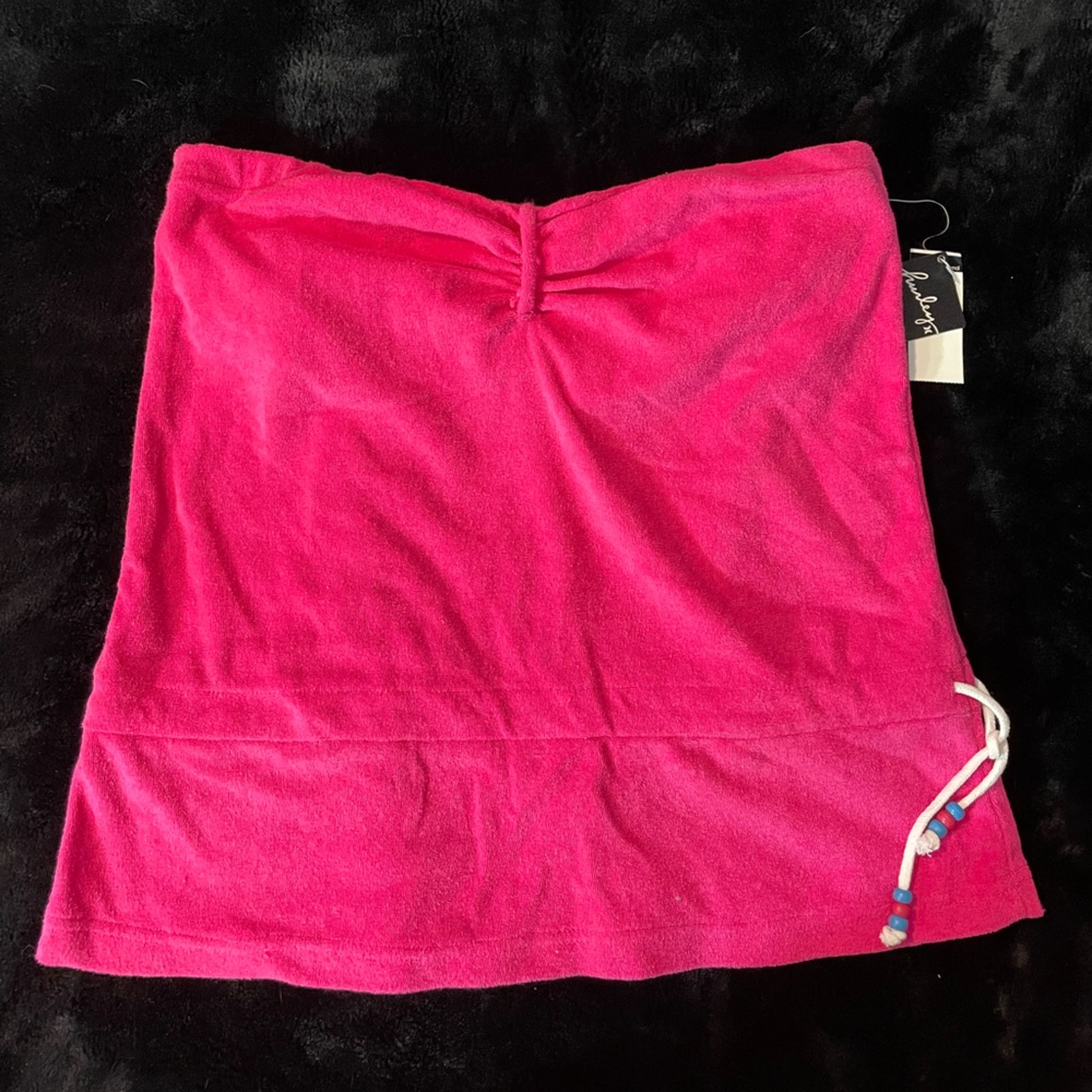 Vintage Y2K Hurley, hot pink NWT terry tube top, juniors size Large